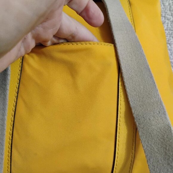 HENRI BENDEL Jetsetter Yellow Nylon Convertible Backpack/ Crossbody Bag - Picture 7 of 13